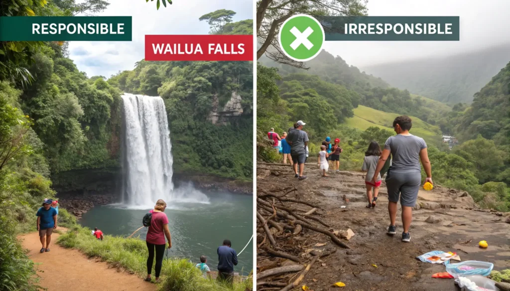  Comparison of responsible versus irresponsible tourist behaviors at Wailua Falls
