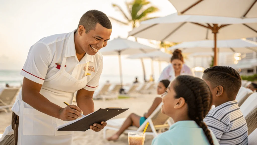 Personalized Beach Service at Sunset Royal Cancun Mexico