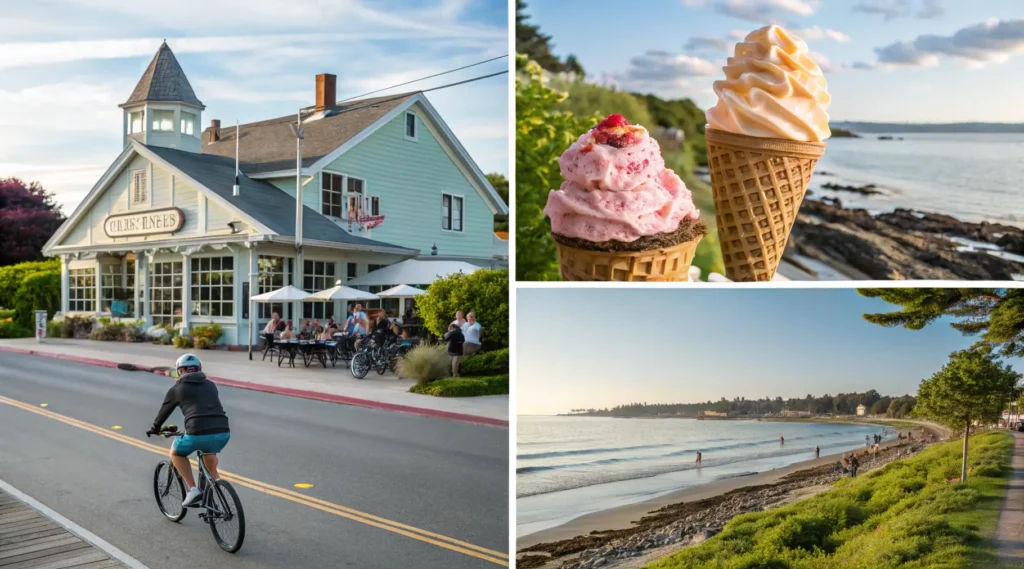  Nearby attractions around Old Silver Beach Cape Cod including restaurants, bikeway, and alternative beaches
