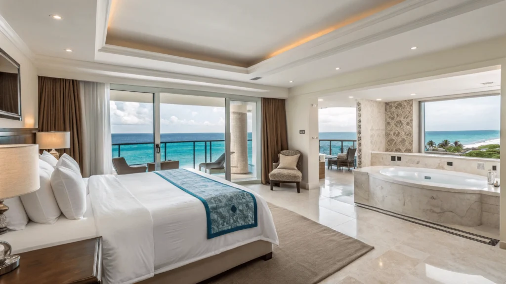 Luxurious Royal Master Suite at Sunset Royal Cancun Mexico