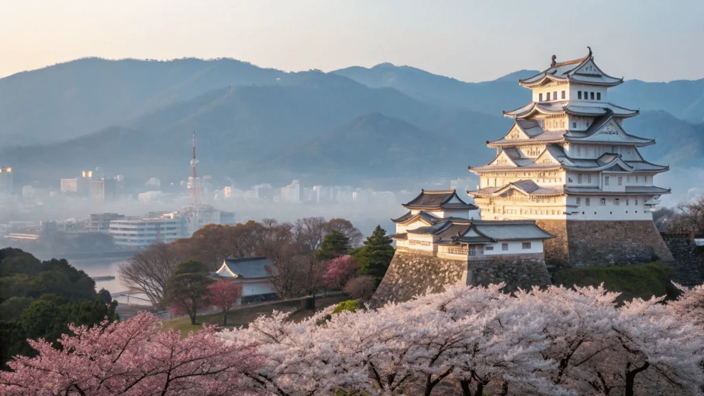 Himeji Castle Through the Blossoms: The White Heron of Hyogo