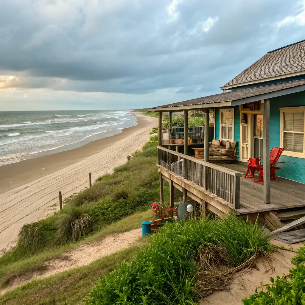 Beachfront accommodation in Surfside Beach, Texas.