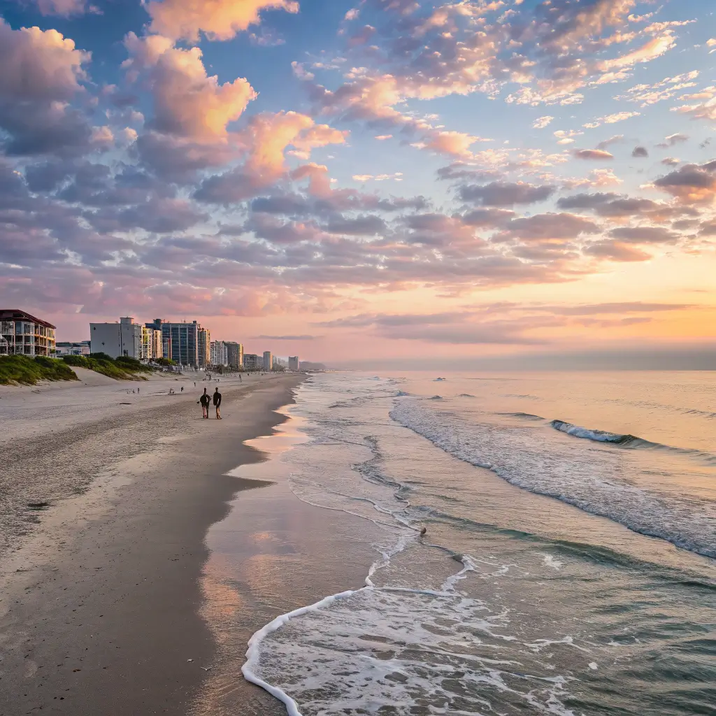 Dawn at Surfside Beach, Texas, symbolizing a perfect beach day.